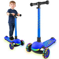 Ansee Light Up 3 Wheel Kick Scooter for Kids Toddlers with LED Sync Lights, Flashing Stem & Wide Polka Dot Deck Adjustable Heigh
