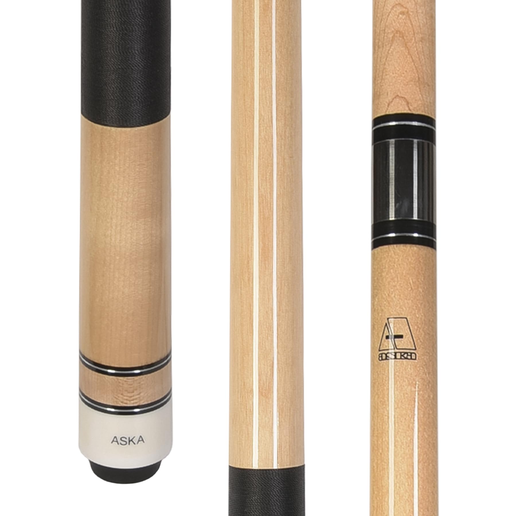 ASKA L2 2-Piece Pool Cue Stick, 58-inches Hard Rock Canadian Maple, 13mm Hard Tip (Natural 19-Ounce)
