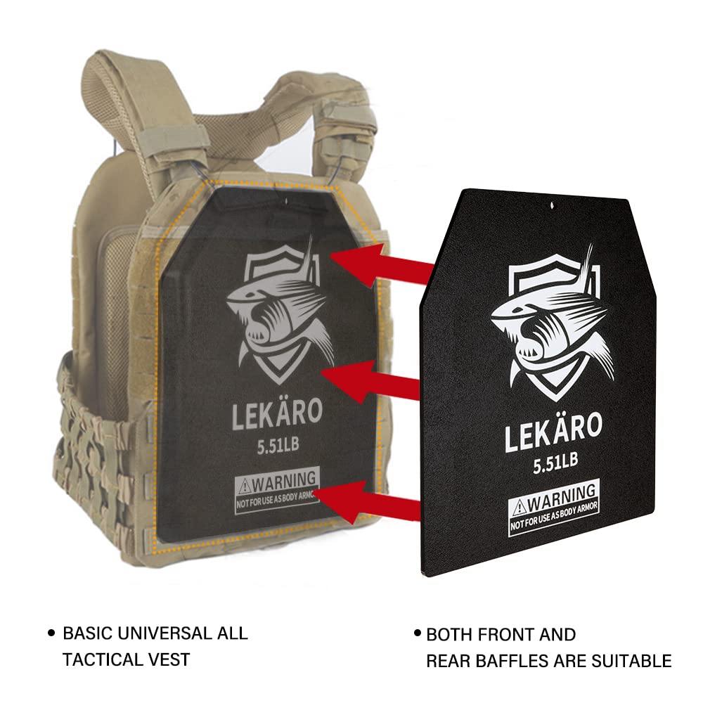 Weighted Vest Plates Pair for Tactical Vest Carriers, 9.8x11 Steel Weight Plates (5.51LB, 8.81LB, 15.43LB, 20.94LB), Rust-Proof
