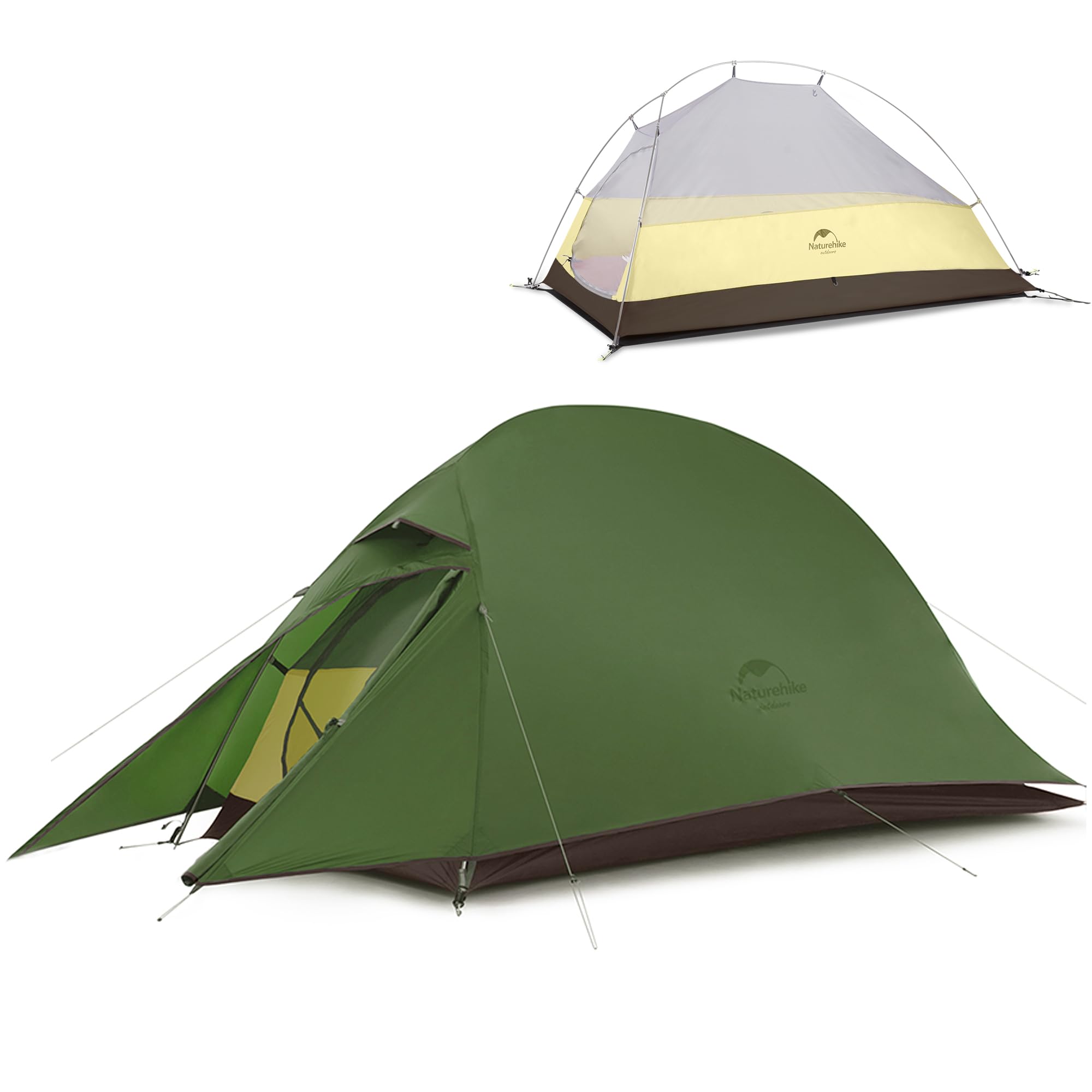 Naturehike Cloud-Up 1 Person Backpacking Tent, Waterproof Ultralight Single Person Tent, Double Layer One Person Tents for Campi