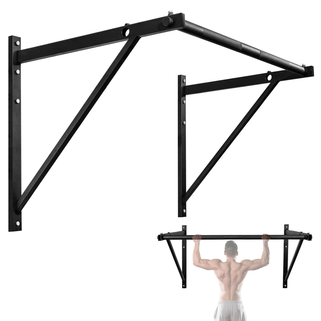 Yes4All Heavy Duty Wall Mounted Pull Up Bar - Chin Up Bar/Pull Up Bar Wall Mount,30 Lbs - Support Up To 500 Lbs (Black)