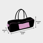 Wai Lana Yoga Urban Bag With Two-Way Zipper And Multi-Functional Storage Pockets (Black With Pink)