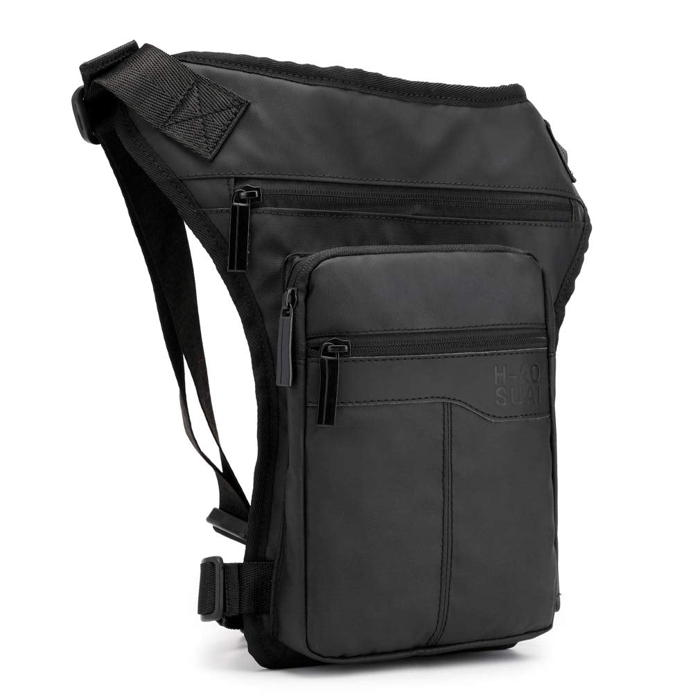 Motorcycle Drop Leg Bag Nylon Waist Pack For Men Women Crossbody Shoulder Fanny Bag Bike Riding Cycling Travel Outdoor Sports Hu