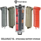 Thyrm Cellvault Xl Battery Storage (Urban Grey) Case For Aa, Aaa, Cr123, 18650 Batteries, Survival Gear, Made In Usa
