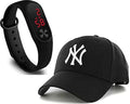 Selloria Black Dial Digital Black Baseball Embroidered Cap For Boys Mens,Kids