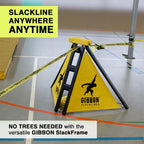 Gibbon Independence Slackline Kit With Classicline, Slackline A Frame X2, Slackline Ground Screw - Slackline Without Trees, Adju