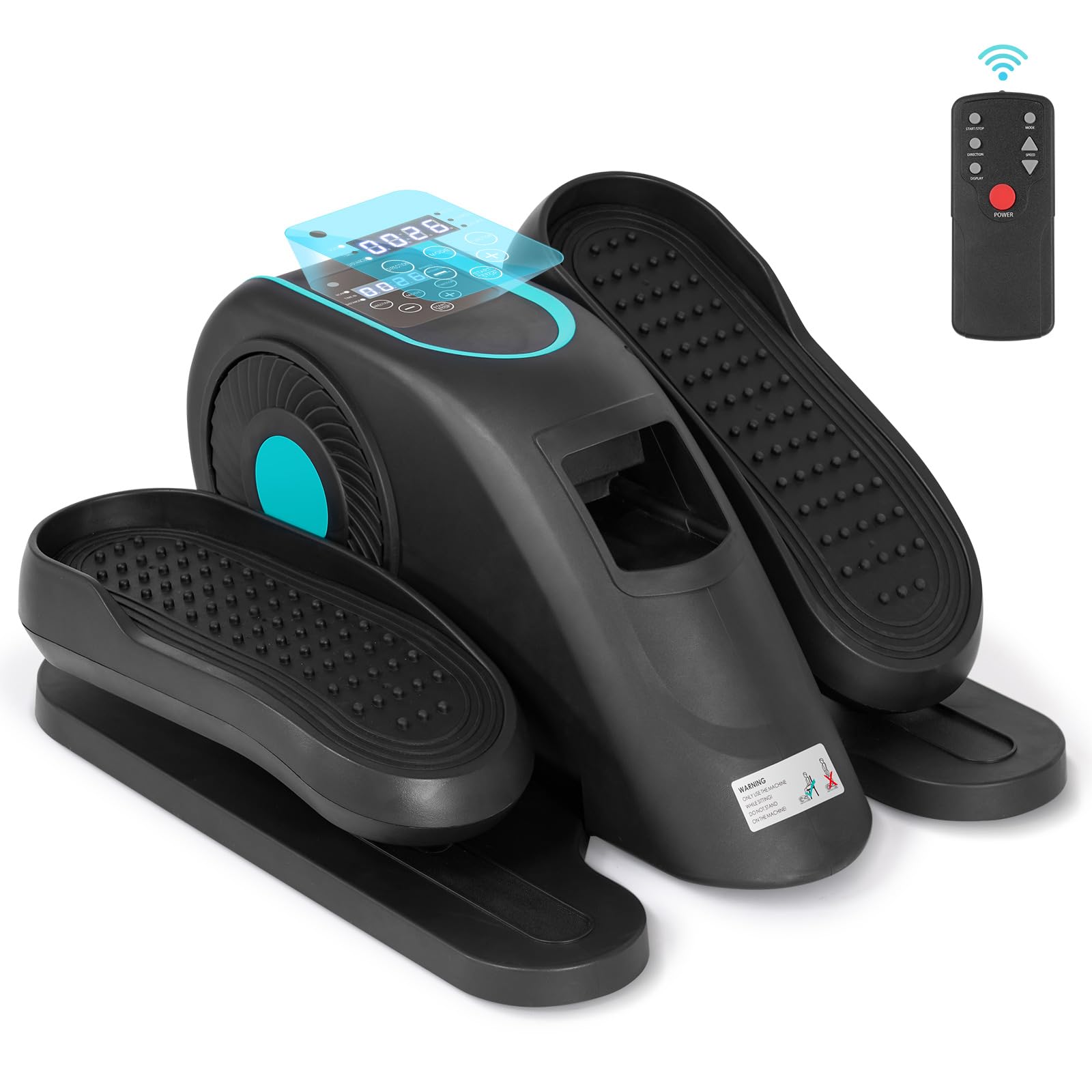 Under Desk Elliptical Machine 12 Adjustable Speeds Quiet Work Ellipse Leg Exerciser Lcd Display Strap Pedals And Remote Control