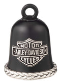 Harley-Davidson Embossed Bar & Shield Logo Ride Bell with Braided Base, Black