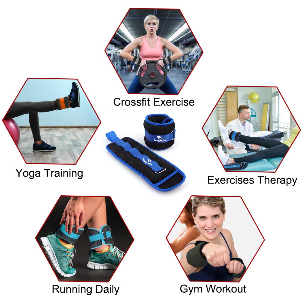 Ankle Weights For Women, Men And Kids - 2 Lbs X 2 Strength Training Wrist/Leg/Arm Weight With Adjustable Strap For Jogging, Gymn