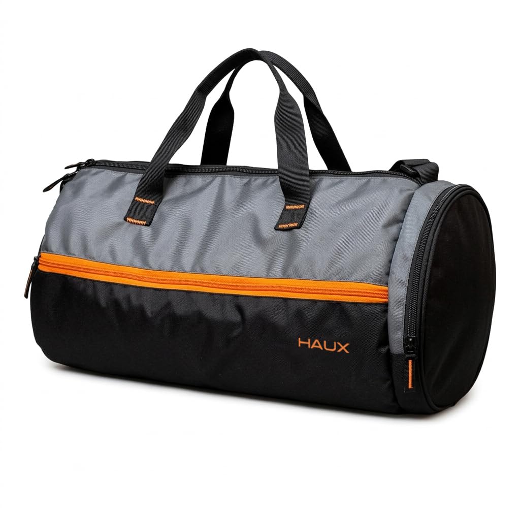 Haux Gym Bag For Men & Women With Separate Shoe Compartment, Large Unisex Duffle Bag For Gym, Travel & Sports, Adjustable Should