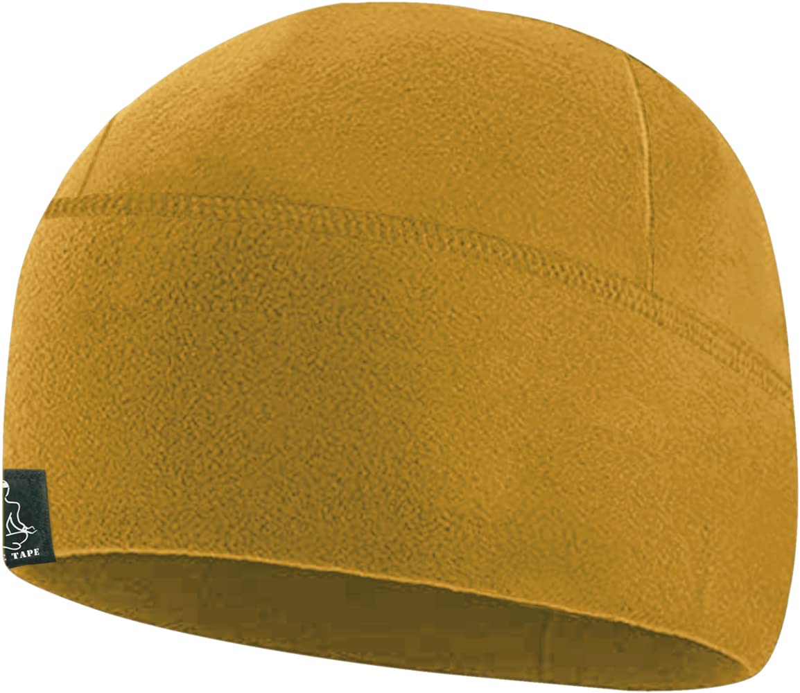 Temple Tape Tactical Fleece Watch Cap Beanie - Skull Cap Fleece Hat - Sand Brown - One Size (Fits Most Heads)