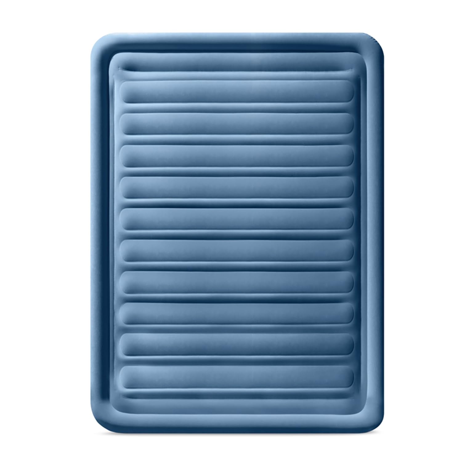 Intex: Dura-Beam Deluxe Comfort-Plush Air Mattress - 22'' Queen Blue - Built-In Electric Pump, Durable Fiber-Tech, Carry Bag Inc