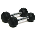 Spri Dumbbells Hand Weights Set Of 2-12 Lb Rubber Hex Chrome Handle Exercise & Fitness Dumbbell For Home Gym Equipment Workouts 