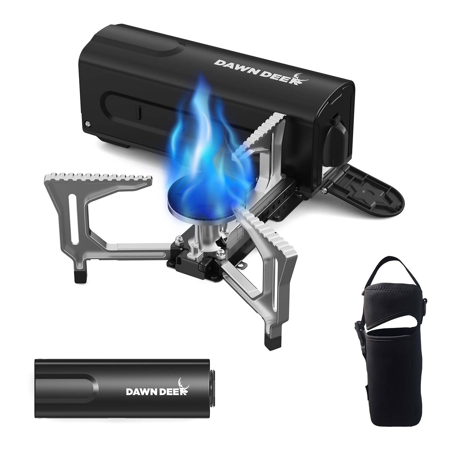 Dawn Deer Portable Cassette Stove With Delicate Storage Bag, Foldable Camp Stove Compact Camping Stove, 2200W Folding Butane Gas