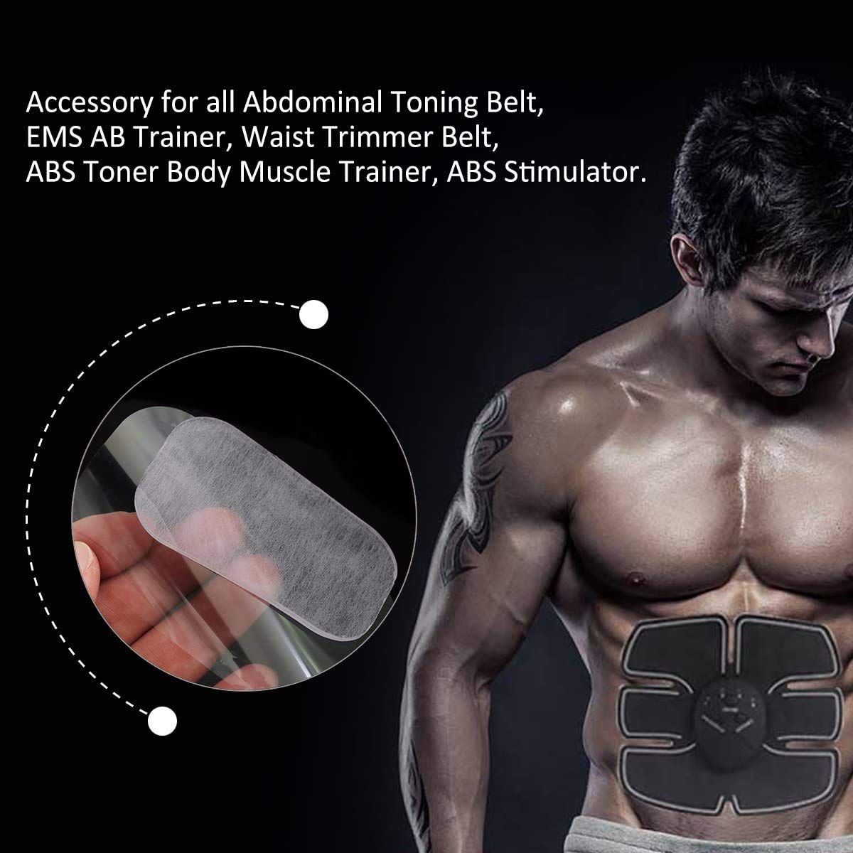 Pamase 50Pcs/80Pcs Abs Stimulator Training Replacement Gel Sheet Pads For Abdominal Muscle Trainer, Accessory For Ab Workout Ton