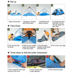 Night Cat Pop Up Tent 2-3 Persons Instant Set Up Tent with Footprint Tarp & Porch, Automatic Double Layer Waterproof Camping Ten