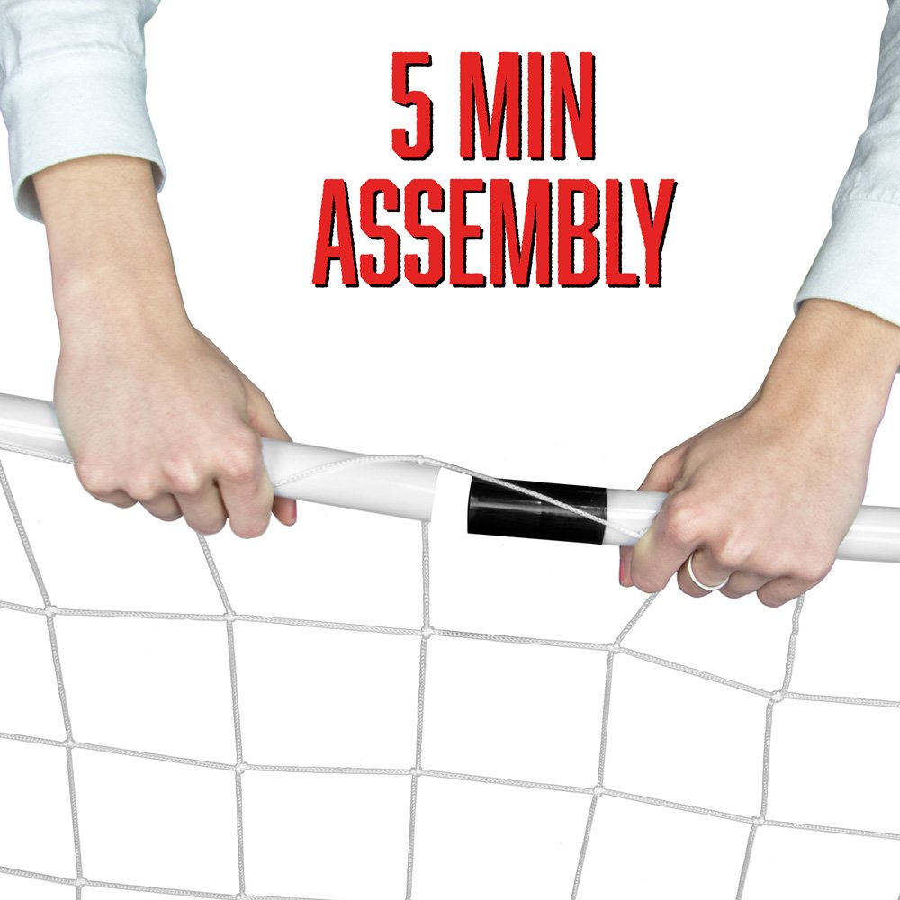K-Roo Sports 2-Pack Youth Soccer Goals With Soccer Ball And Pump | Portable Goals With Nets And 6'' Ball With Pump | Kids Activi