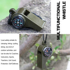 Meinvshe 4 Pack Emergency Survival Whistle, 3-In-1 Emergency Whistles With Compass And Thermometer, Loud Safety Whistle With Lan