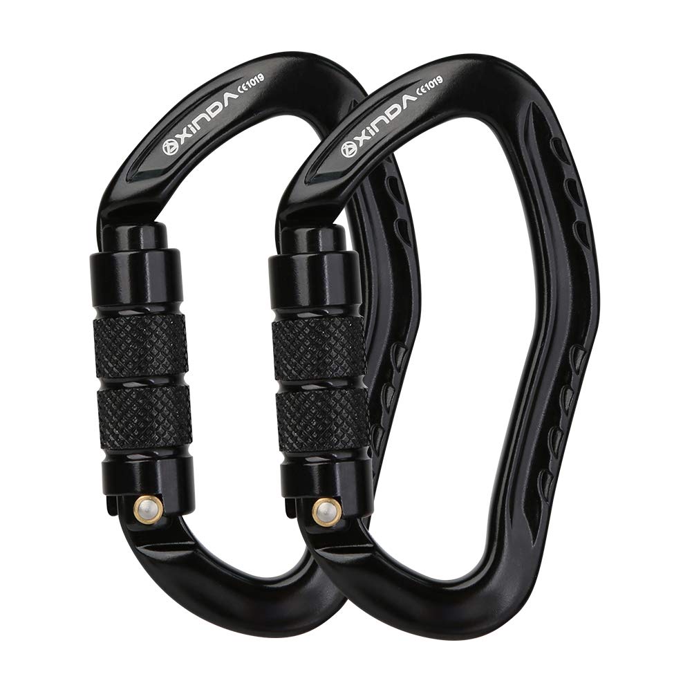Xinda 22Kn Auto Locking Carabiner Clip - Twist Lock Climbing Carabiner Ce Uiaa Certified, Heavy Duty Carabiners For Climbing,Rap