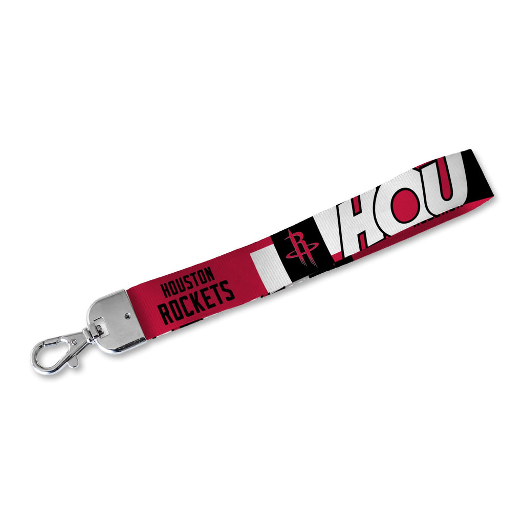 Rico Industries Nba Basketball Houston Rockets Wrist Lanyard Key Chain, Cute Wristlet Strap Keychain Holder For Women Men Car Ke