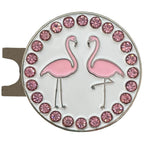 Giggle Golf Bling Golf Ball Marker With A Standard Magnetic Hat Clip  Great Gift For Women (Flamingos)