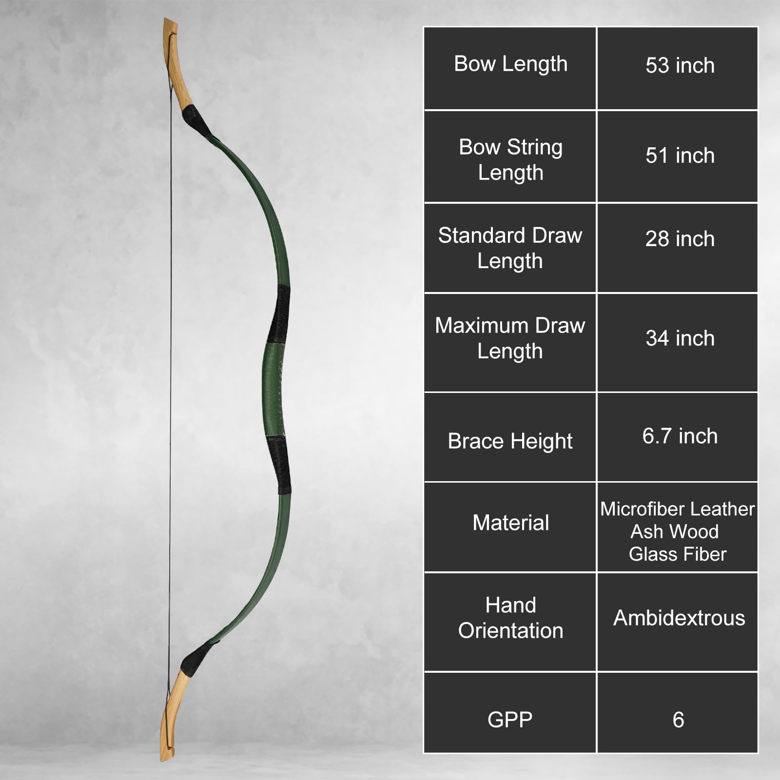 Af Archery Turkish Recurve Bow, 53 Traditional Horse Bow, Mounted Archery And Precision Shooting,Suitable For Entry Into Adults