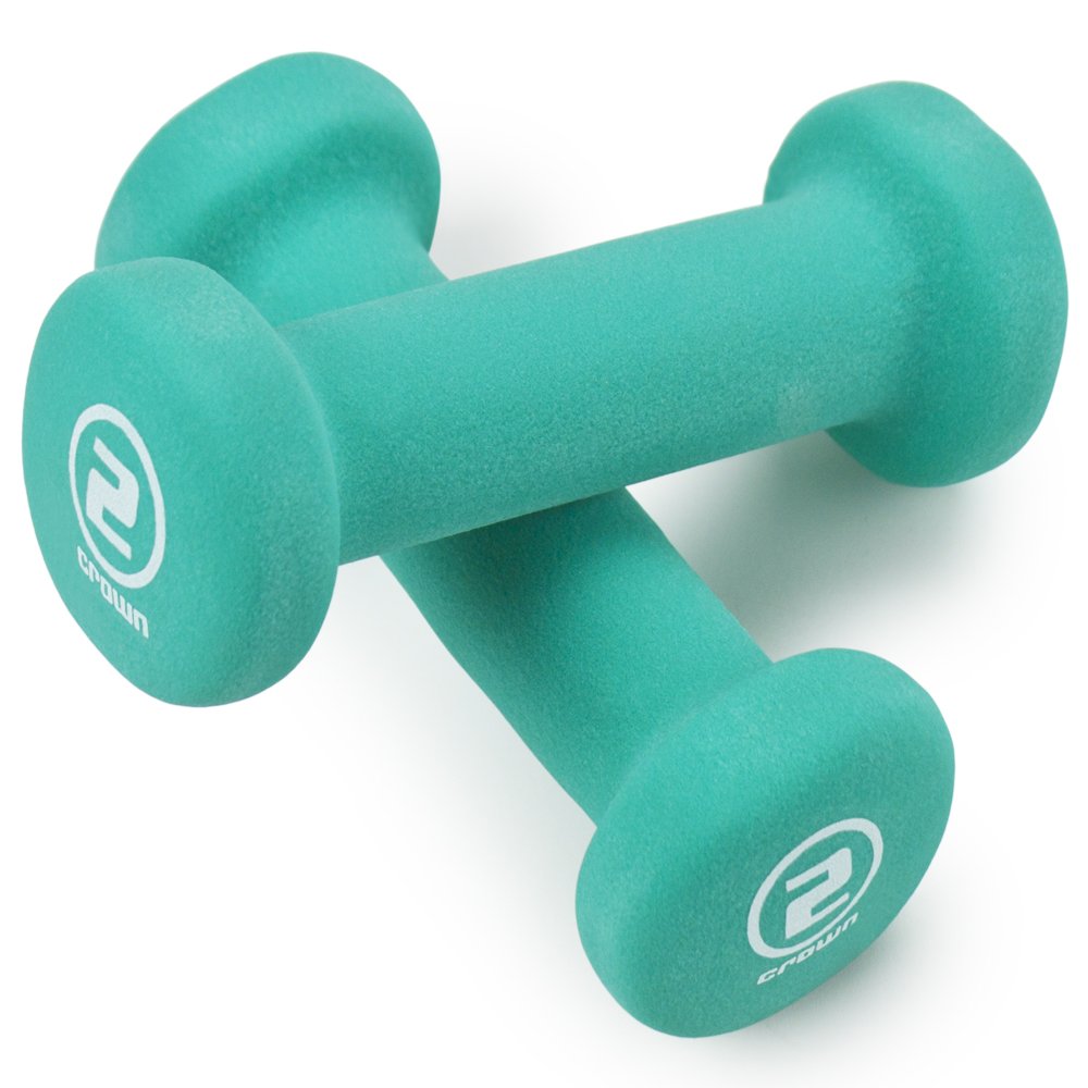 Set Of 2 Body Sculpting Hand Weights - Soft Neoprene Coated Dumbbell Set - Supplies For Exercise, Workout, Weight Loss, Body Bui
