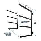 Storeyourboard 4 Kayak Storage Rack, Adjustable Kayak Rack For Garage, Heavy Duty Wall Mount Holds Up To 400 Lbs, Solid Steel, P