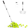 NEEWER Basics Tennis Ball Picker Upper Hopper, No Bending Over Quick Rolling Oval Collector Pickleball Pickup Holder, 27.5-54.3/