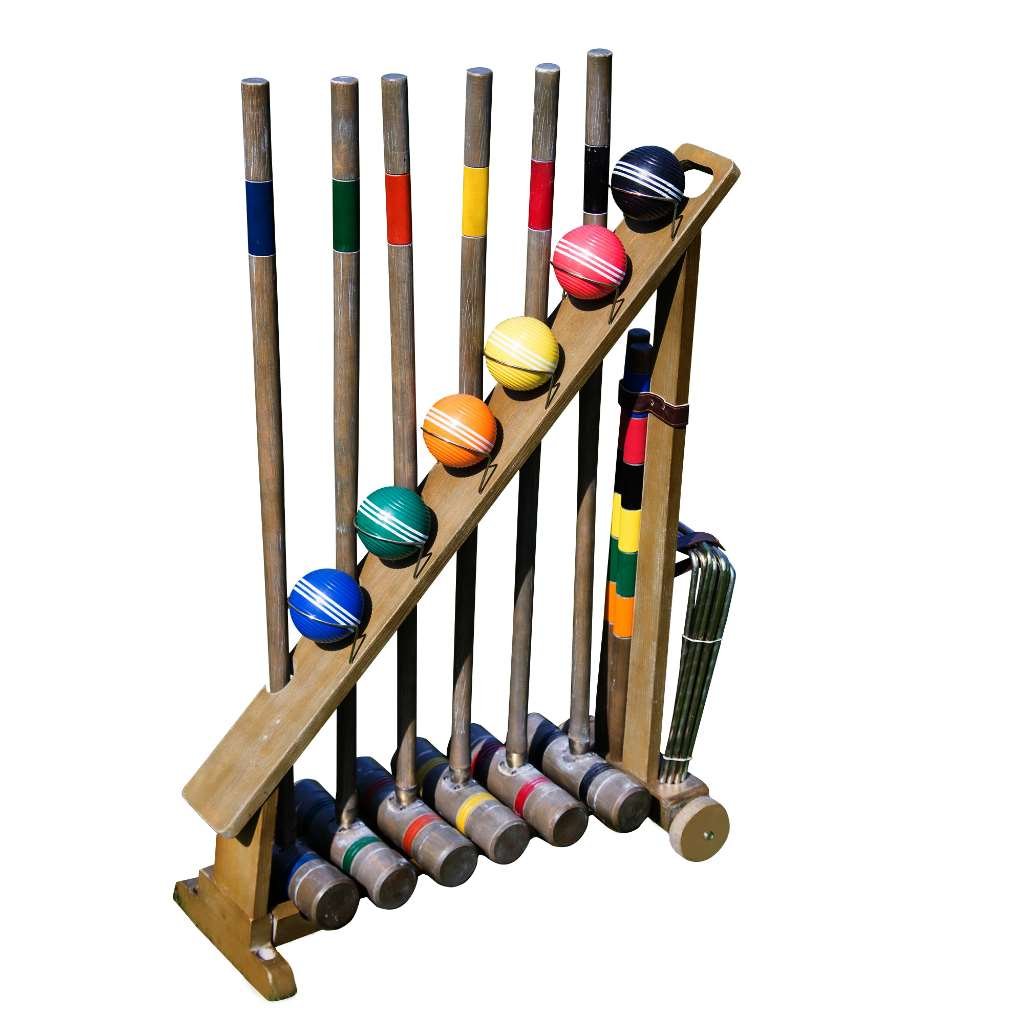 Franklin Sports Outdoor Croquet Set - 6 Player Croquet Set With Stakes Mallets Wickets And Balls - Backyard Lawn - Vintage