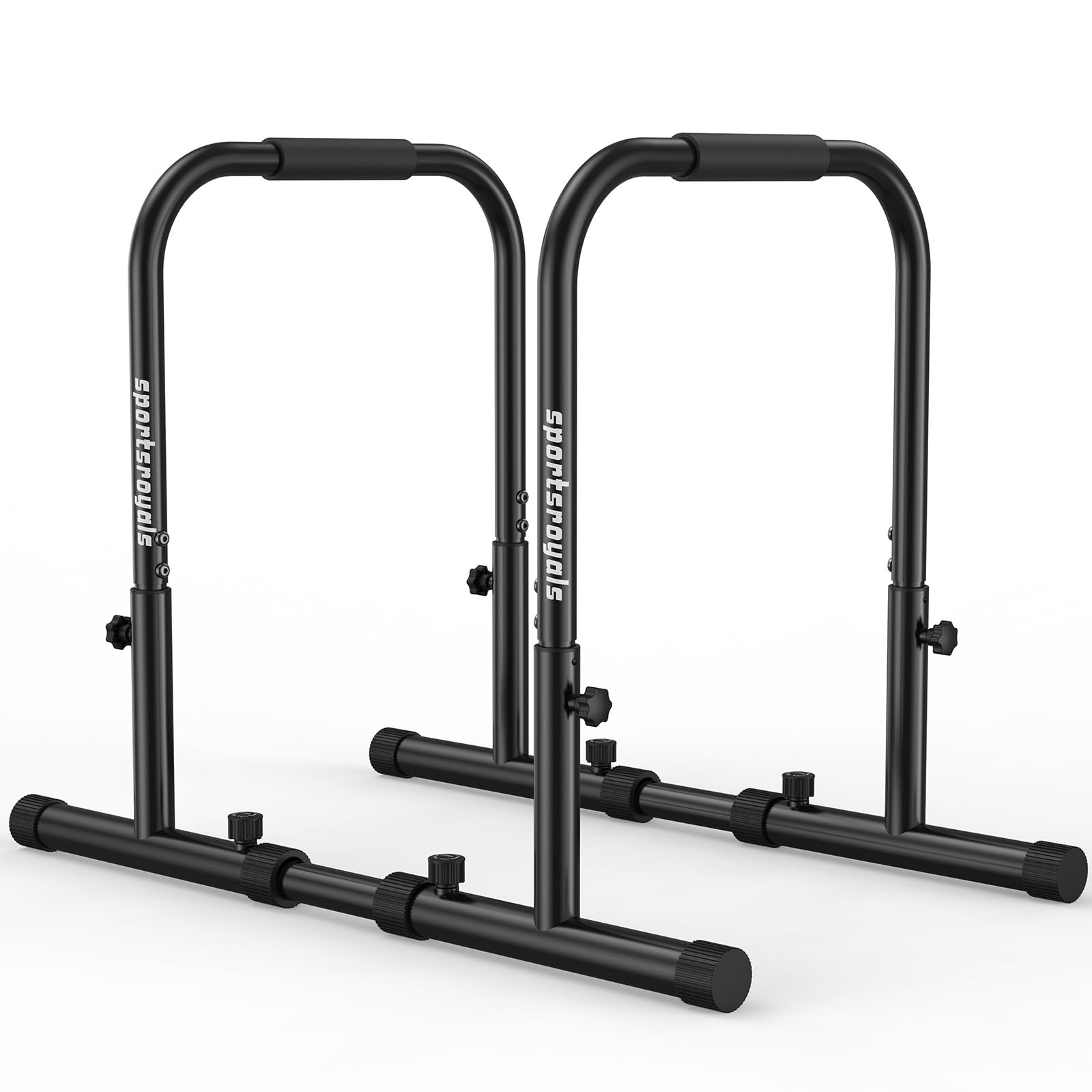 SPORTSROYALS DP1 Dip Station Adjustable Dip Bar, Heavy Duty Parallette & Parallel Bars, 500LBS Stable Dip Stands for Home Gym, C