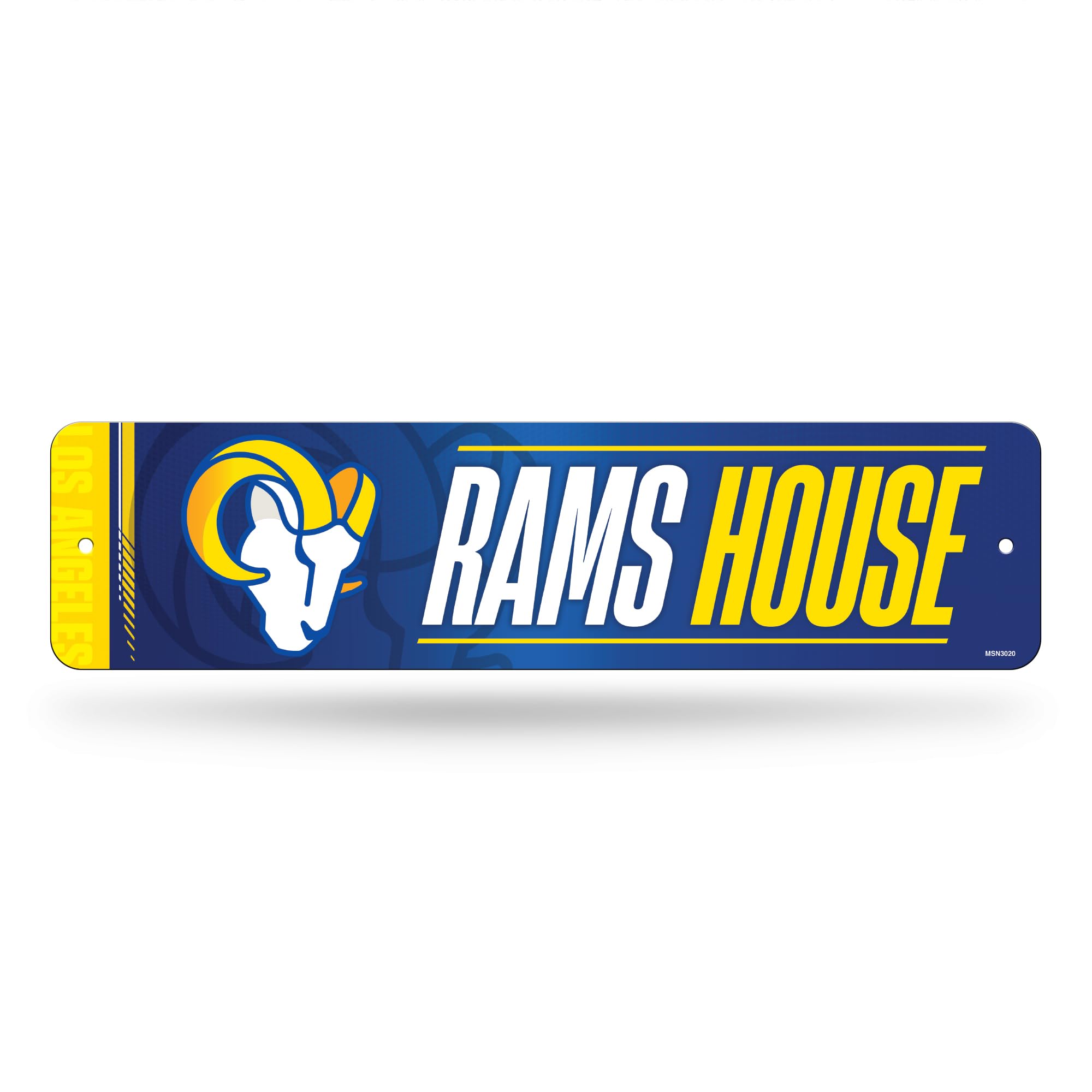Rico Industries NFL Football Los Angeles Rams Metal Street Sign 4 x 15 Home D  cor - Bedroom - Office - Man Cave