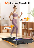 Walking Pad Treadmill With Incline,Walking Pad 2.5Hp For Home And Office, 265Lbs Weight Capacity,Treadmill With App &Remote Cont