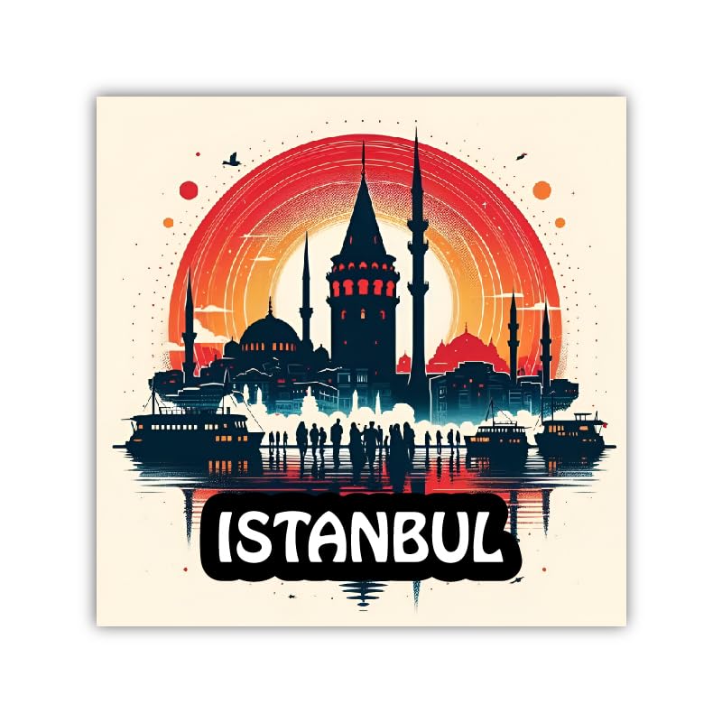 95MILES GARMENTS Fridge Magnets Istanbul for Home Office Kitchen Refrigerator Door Stylish Wooden Decor Souvenir Gift(L x H 3.5 
