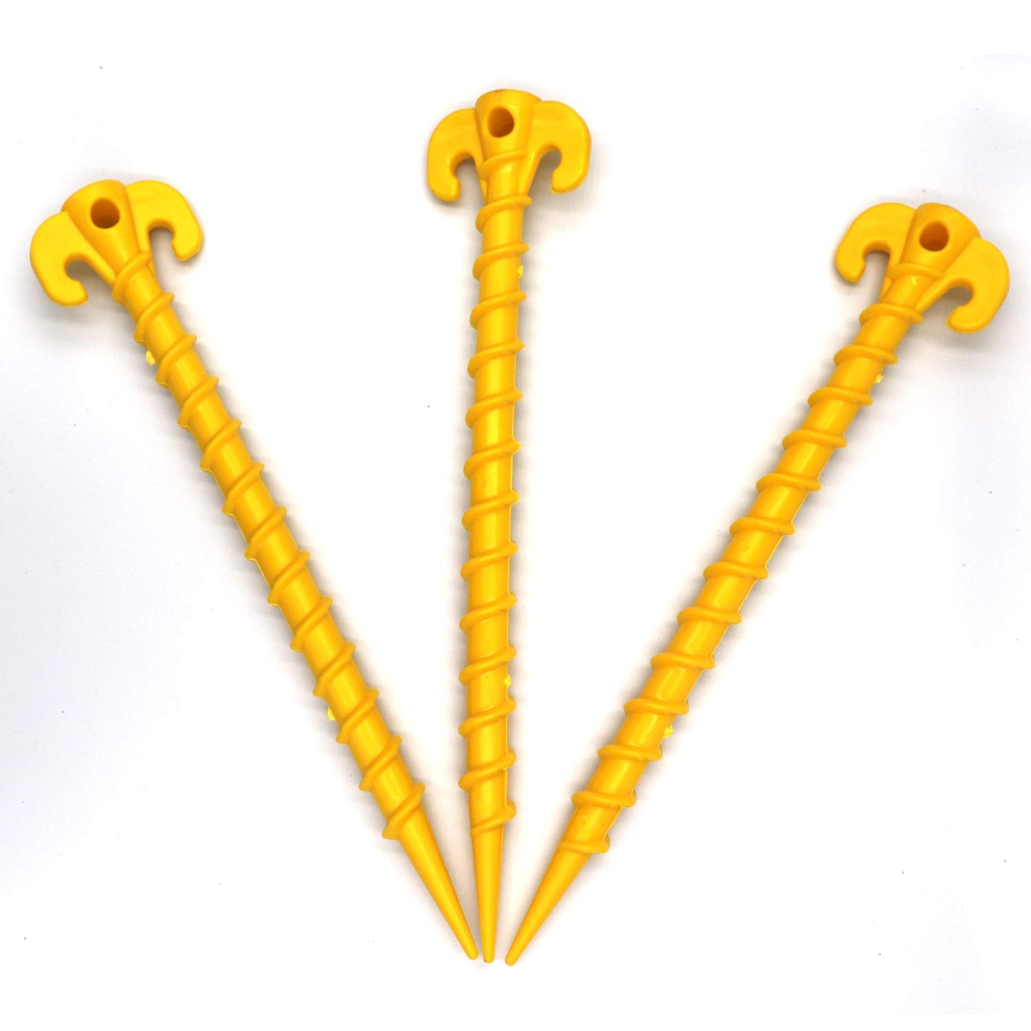 Fgen 10Pcs Threaded Nail Plastic Nail Tent Tent Canopy Picnic Mat Nail Stability Spiral Screw Assembly