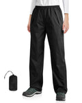 33,000ft Packable Rain Pants for Women Lightweight Waterproof Pants Black