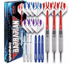 Winmau Barbarian Pro 22 G Professional Tungsten Style Darts With Flights And Shafts (Waves)