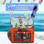Skywin Kayak Cooler Behind Seat - Waterproof Kayak Seat Back Cooler- Compatible With Lawn-Chair Style Seats, Kayak Accessories S