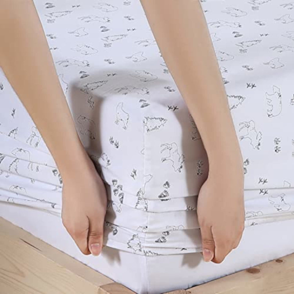 Eddie Bauer - Twin Sheets, Cotton Percale Bedding Set, Crisp  Cool Home Decor (Animal Tracks, Twin)