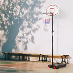 Yaheetech Portable Basketball Hoop System For Youth Indoor Outdoor W/Backboard & Wheels & Fillable Base, 5.2-7 Ft Adjustable Hei