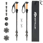 Goplus Trekking Poles, 2 Pack Adjustable Anti-Shock Hiking Walking Climbing Sticks, Lightweight Aluminum 7075 With Carry Bag
