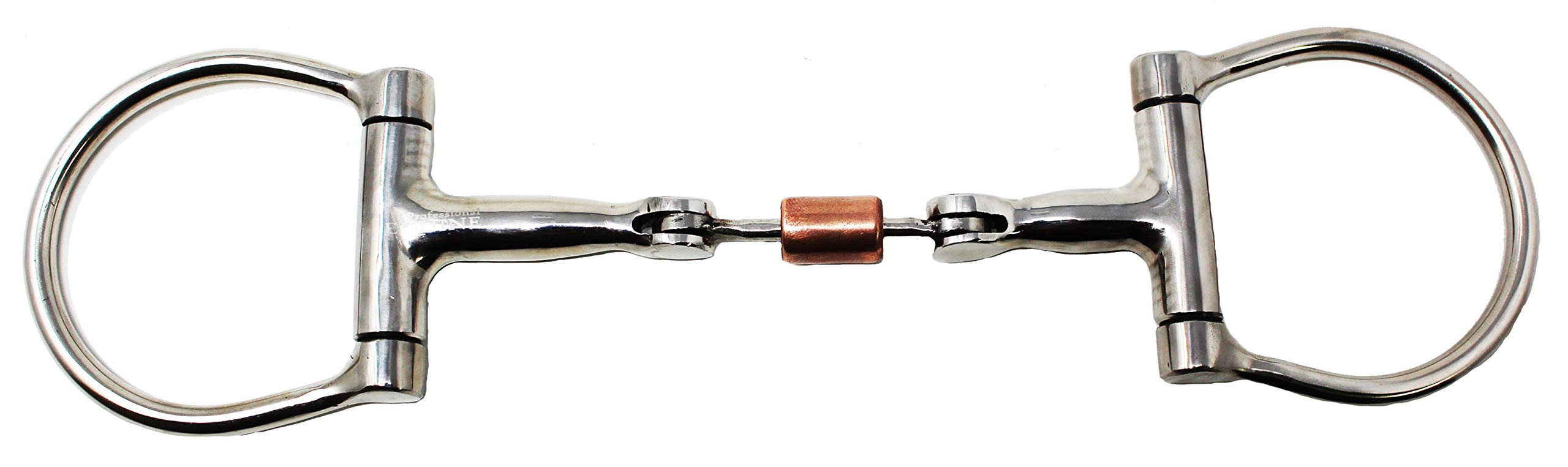 Professional Equine Horse Stainless Steel 4.5 Hinged Copper Roller Mouth DRing Snaffle Bit 35321A