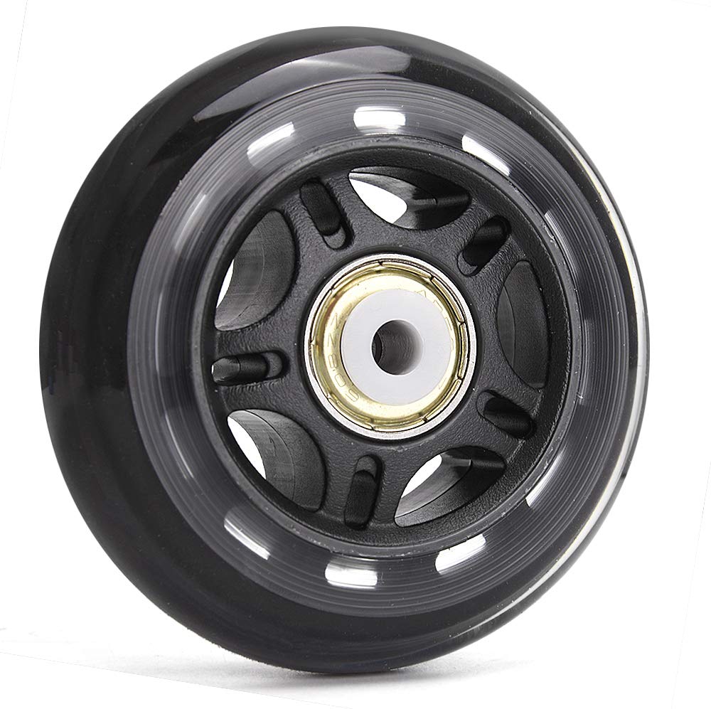 Tobwolf 8 Pack 64Mm 82A Indoor Inline Skate Replacement Wheels, Indoor Skating Wheels With Abec-7 Bearings, Luggage Wheels, Trai