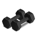 RBX Vinyl Coated Hand Weight Dumbbell Set (5lbs each) - Hex Shaped, Roll Free for Body Building/Sculpting/Strength Training Exer