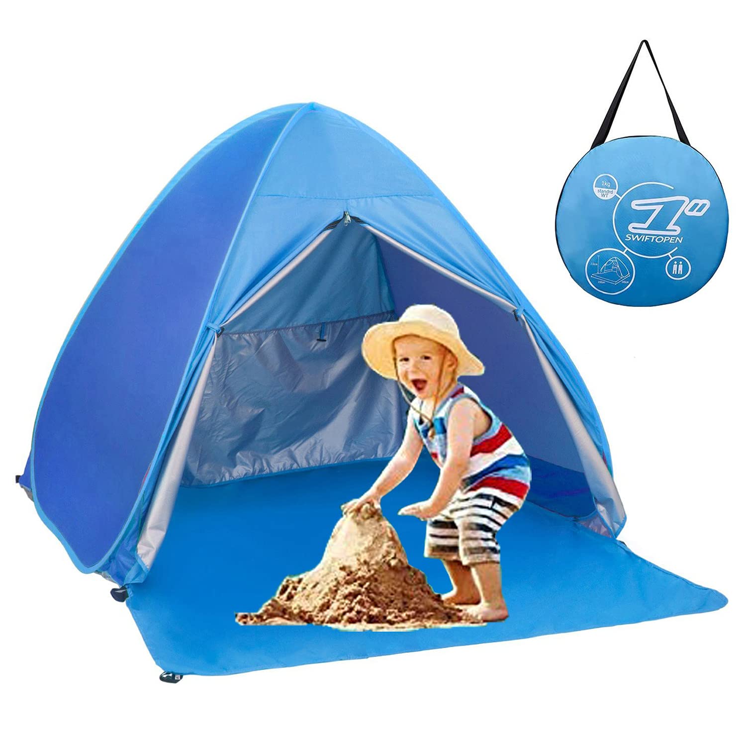 Pop Up Beach Tent Shade Sun Shelter Upf 50+ Canopy Cabana 2-3 Person For Adults Baby Kids Outdoor Activities Camping Fishing Hik