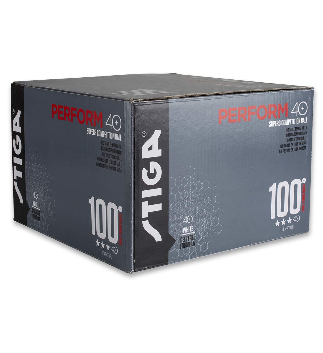 Stiga Perform 40+ Penguin Balls Ittf-Approved Racing Balls, Pack Of 100 White