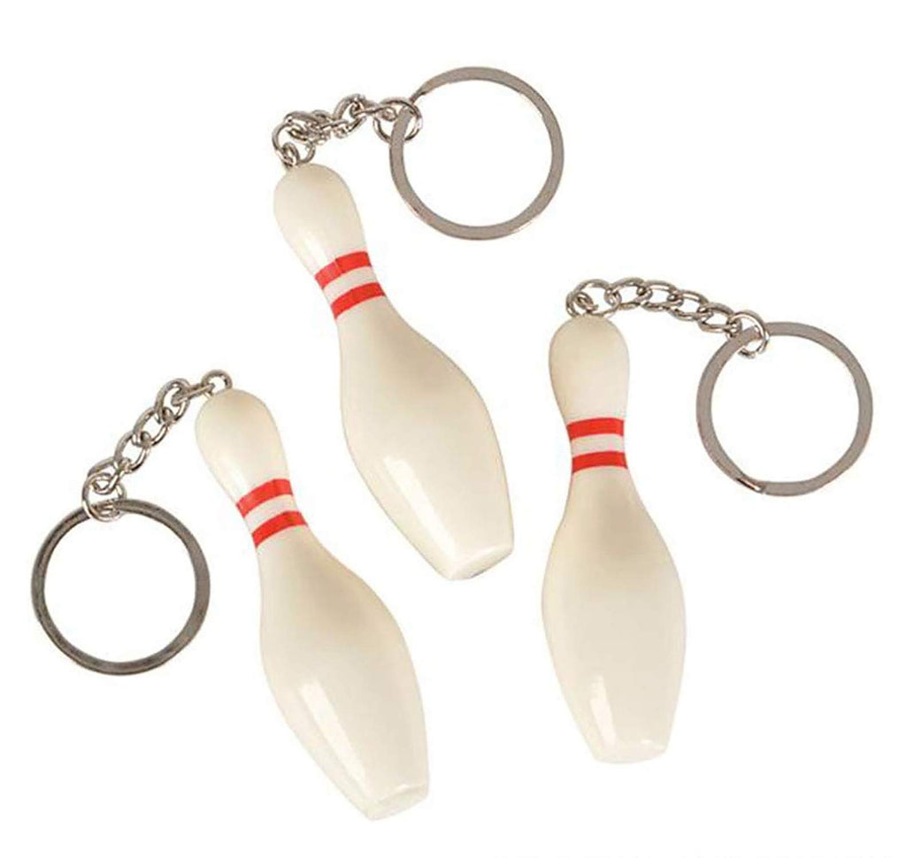Rhode Island Novelty 3 Inch Bowling Pin Key Chains One Dozen