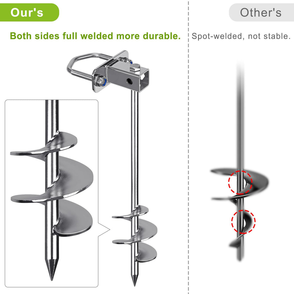 Insaga Multi-Purpose Ground Anchors Screw In, Fully Welded Shed Anchor Kit, 30 Earth Anchor, Mobile Home Anchors For Trampoline,