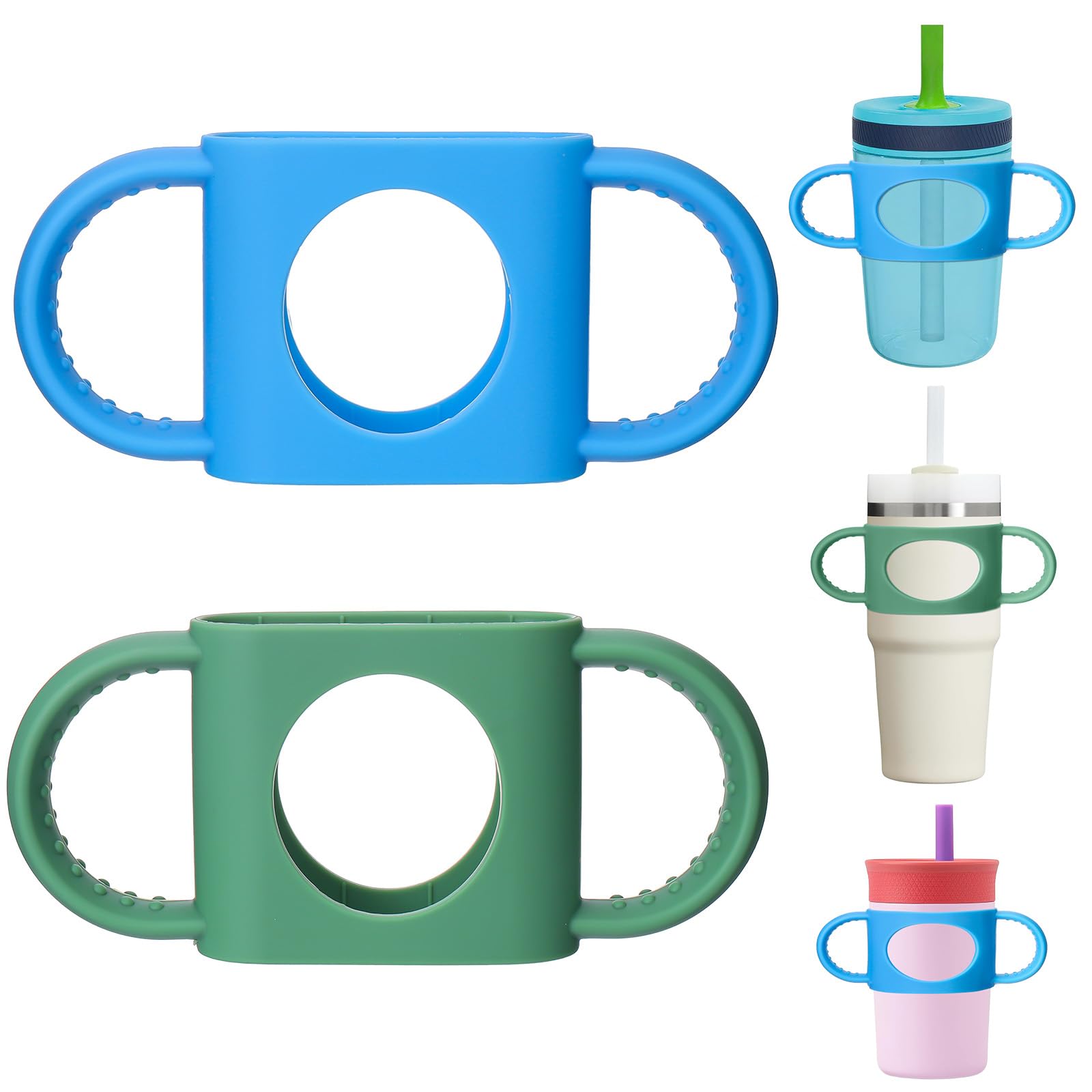 Mity rain Cup Grip Compatible with Owala Toddler Cup - Kid Cup Silicone Dual-Handle Fit for Owala 12oz, for Zak 12oz 15oz, for S