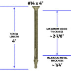 14 X 4 Reamer Tek Torxstar Head Self-Drilling Wood To Metal Screws - 5 Lbsa 118 Tek Screws - Tek Screws For Flatbeds, Trailers,